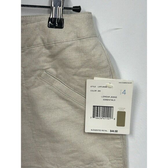 NWT Liz Wear by Liz Claiborne Linen blend‎ Bermuda Shorts Women 4P Pedal Pusher - Picture 3 of 9
